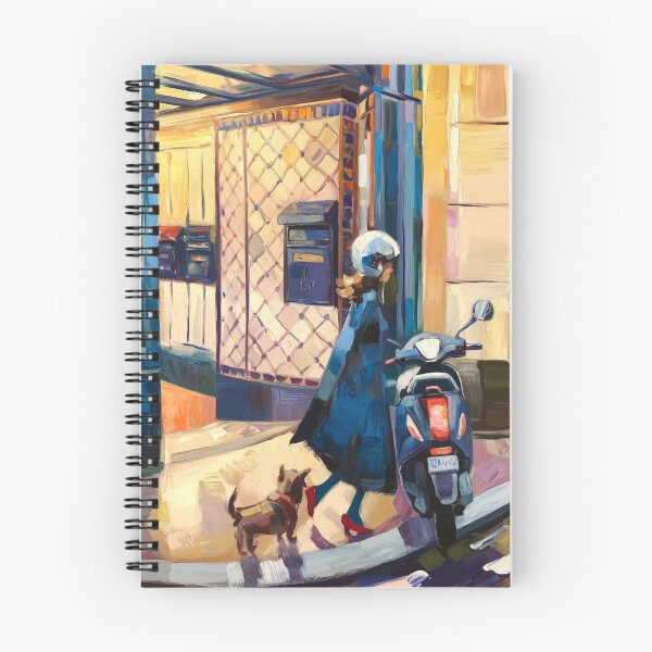 Item preview, Vintage Blue Vespa Scooter Travel Art Print Girl and Dog designed and sold by CARRAANN.