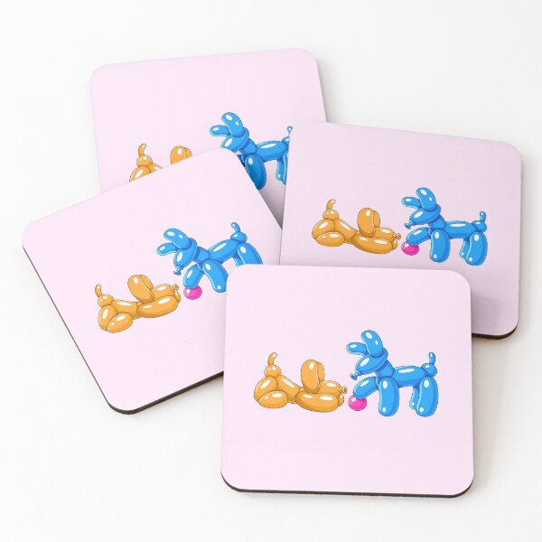 Item preview, Orange & Blue Balloon Dogs with Pink Ball designed and sold by DesgnsxGifts.