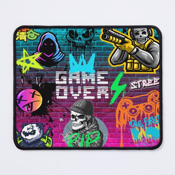 Item preview, Neon Streetwear Gamer Stickerbomb Brick Wall Aesthetic designed and sold by Side By Side Studio.