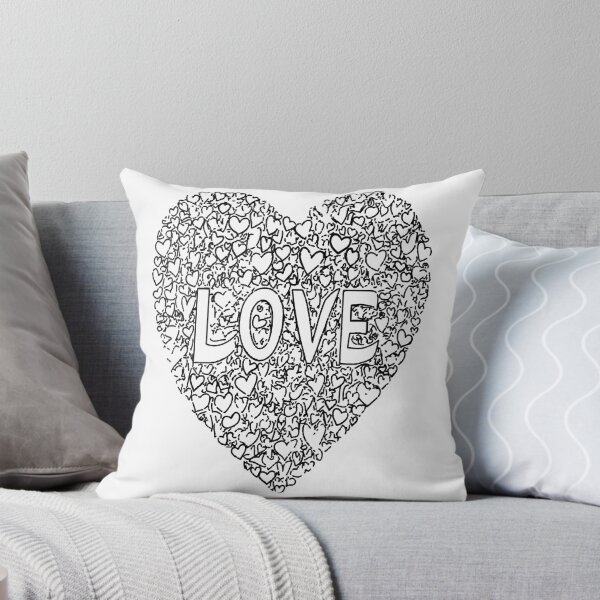 Item preview, Black and White Love Text Heart of Hearts designed and sold by RichardRags.