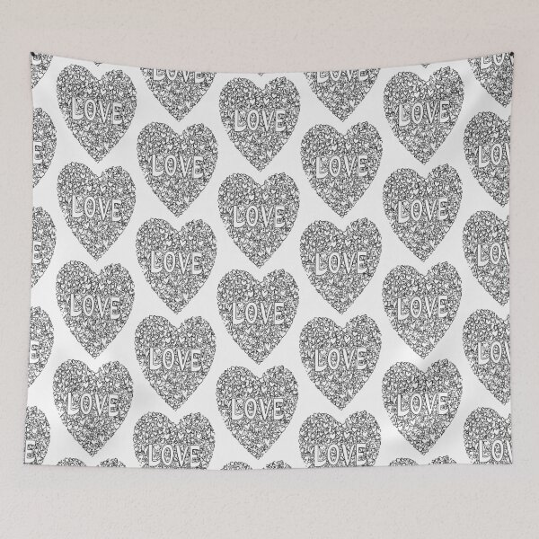 Item preview, Black and White Love Text Heart of Hearts designed and sold by RichardRags.