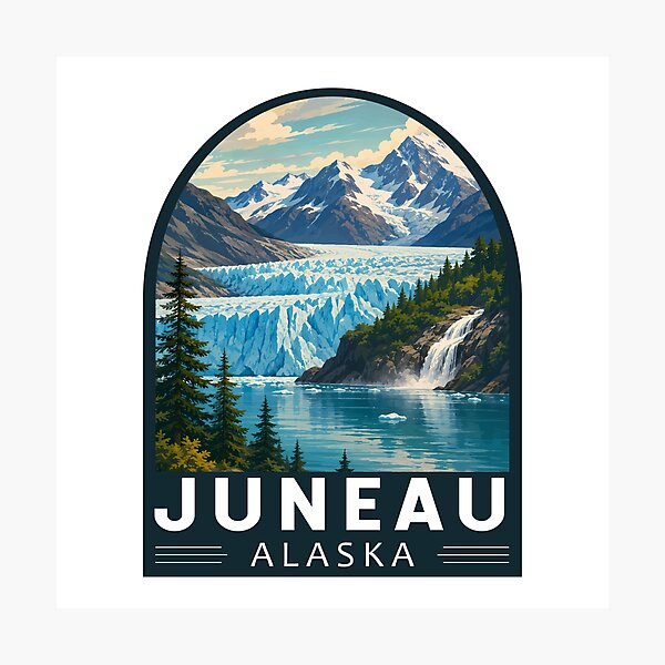 Item preview, Juneau Alaska Travel Art Emblem designed and sold by KrisSidDesigns.