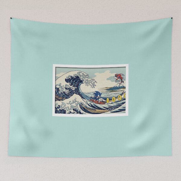 Item preview, Geek X Art - Sonic surfing the Great Wave off Kanagawa designed and sold by Magic-Ynk.