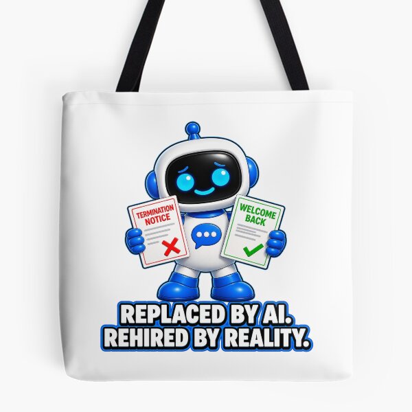 Item preview, Chatty SqueezBot Replaced By AI. Rehired By Reality. designed and sold by BSCI Designs.