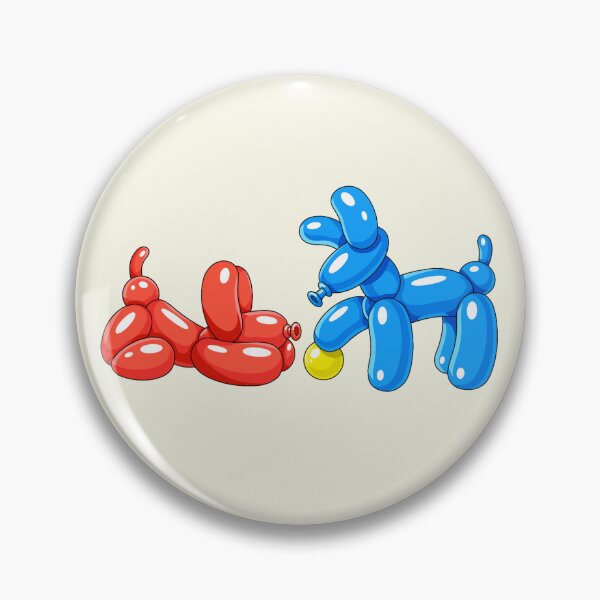 Item preview, Red & Blue Balloon Dogs with Yellow Ball designed and sold by DesgnsxGifts.