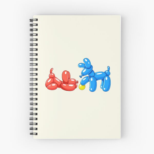 Artikelvorschau, Rote und blaue Ballonhunde mit gelbem Ball entworfen und verkauft von DesgnsxGifts.