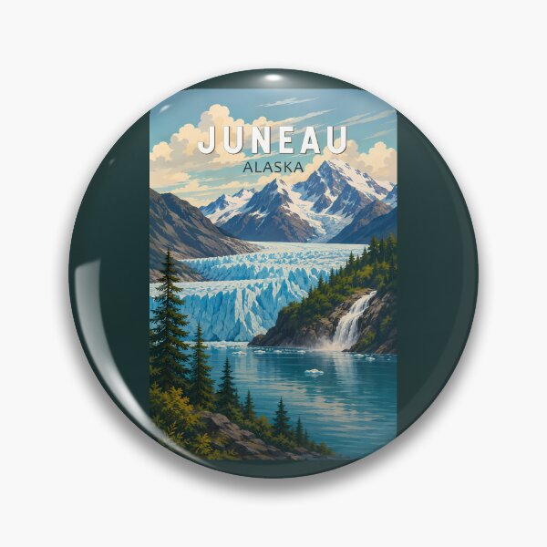 Item preview, Juneau Alaska Illustration Travel Art Vintage designed and sold by KrisSidDesigns.