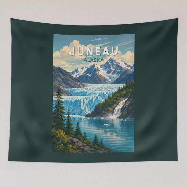 Item preview, Juneau Alaska Illustration Travel Art Vintage designed and sold by KrisSidDesigns.