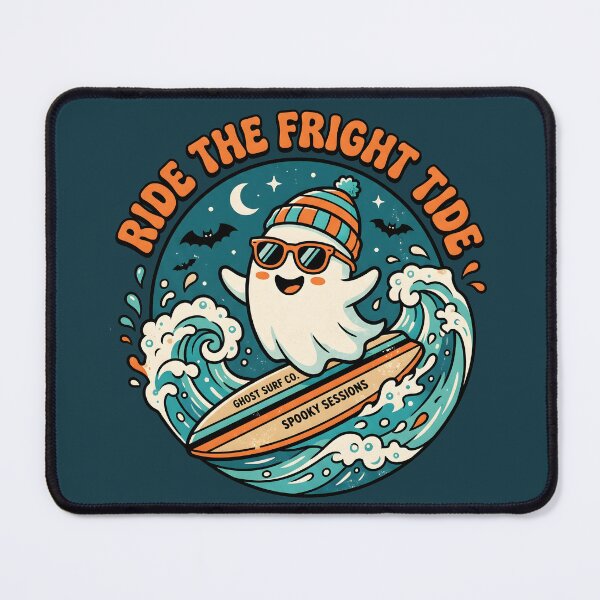 Item preview, "Ride the Fright Tide" Ghost Surfer – Halloween Cute Spooky Surfing Design designed and sold by Sea Gem.