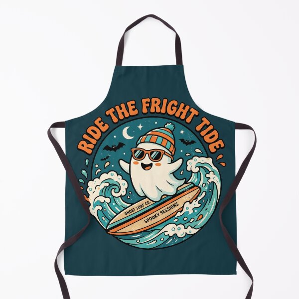 Item preview, "Ride the Fright Tide" Ghost Surfer – Halloween Cute Spooky Surfing Design designed and sold by Sea Gem.