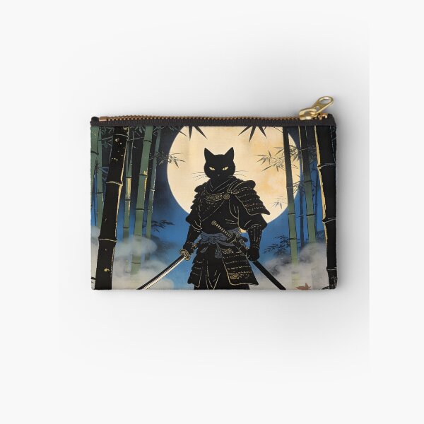 Artikelvorschau, Samurai-Katze Ronin im mondbeschienenen Bambuswald (Japanisches Ukiyo-e) entworfen und verkauft von GrinGalore.
