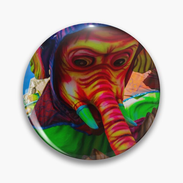 Item preview, Colorful Elephant Parade Float At Street Carnival Festival With Giant Sculpted Mask And Bright Costumes designed and sold by Nmallia.