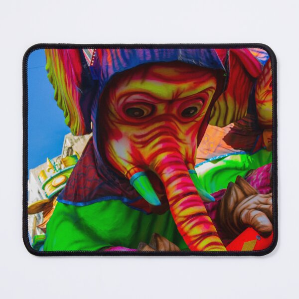Item preview, Colorful Elephant Parade Float At Street Carnival Festival With Giant Sculpted Mask And Bright Costumes designed and sold by Nmallia.