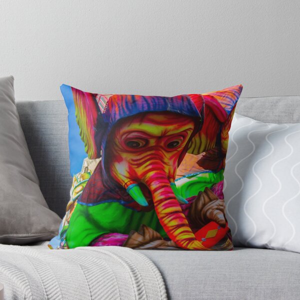 Item preview, Colorful Elephant Parade Float At Street Carnival Festival With Giant Sculpted Mask And Bright Costumes designed and sold by Nmallia.