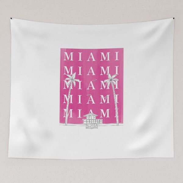 Item preview, Miami Beach pink poster designed and sold by dudaoliveira.art.