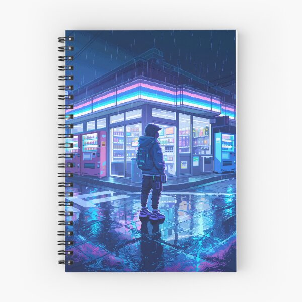 Item preview, Neon Midnight Convenience Store Pixel Art designed and sold by NijiWorld.