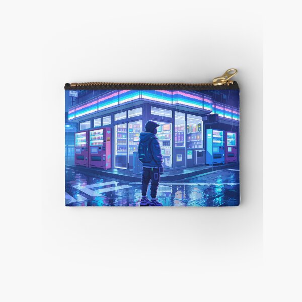 Item preview, Neon Midnight Convenience Store Pixel Art designed and sold by NijiWorld.
