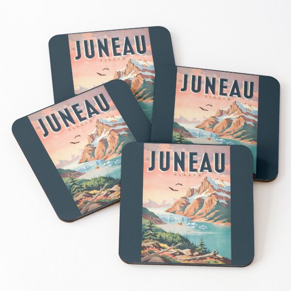 Item preview, Juneau Alaska Glacier Illustration Travel Art Vintage designed and sold by KrisSidDesigns.