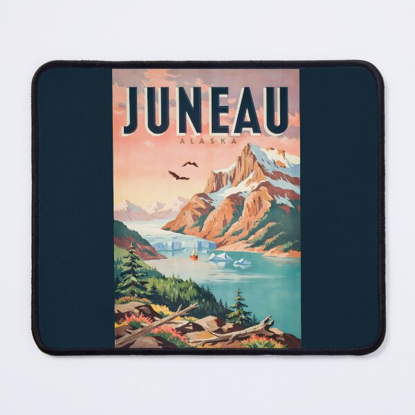 Item preview, Juneau Alaska Glacier Illustration Travel Art Vintage designed and sold by KrisSidDesigns.