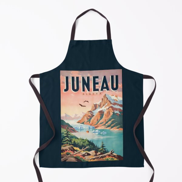 Item preview, Juneau Alaska Glacier Illustration Travel Art Vintage designed and sold by KrisSidDesigns.