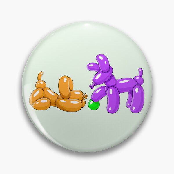 Item preview, Orange & Purple Balloon Dogs with Green Ball designed and sold by DesgnsxGifts.