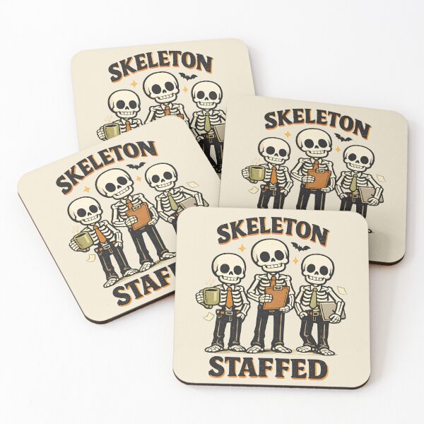 Item preview, Skeleton Staffed Skeleton Coworkers Office Humor Halloween T-Shirt designed and sold by  MAD's Recreation Studio.
