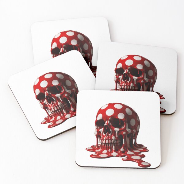 Item preview, Melting Polka Dot Skull Pop Art designed and sold by YourColorsWall.