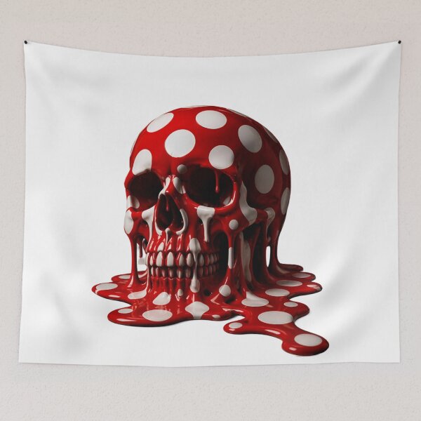 Item preview, Melting Polka Dot Skull Pop Art designed and sold by YourColorsWall.