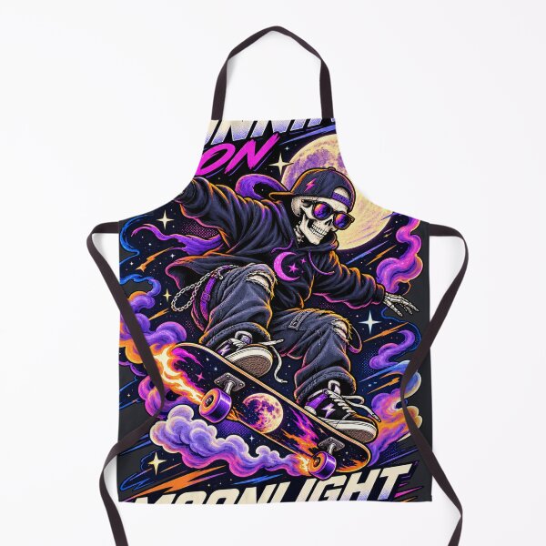 Item preview, Moonlight Fueled Skeleton Skateboarder | Y2K Cosmic Skate Streetwear | Neon Night Graphic Tee designed and sold by warlistop.