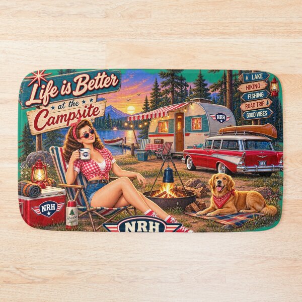 Item preview, Retro Camping Outdoor Life Poster designed and sold by Normandy Road Heritage.
