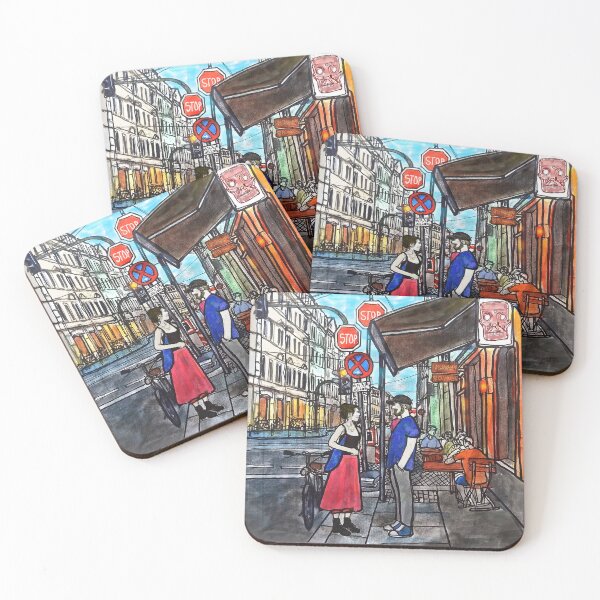 Item preview, A Chance Encounter – Louisenstraße & Rothenburger Straße designed and sold by UMA Urban Sketch.