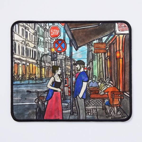 Item preview, A Chance Encounter – Louisenstraße & Rothenburger Straße designed and sold by UMA Urban Sketch.
