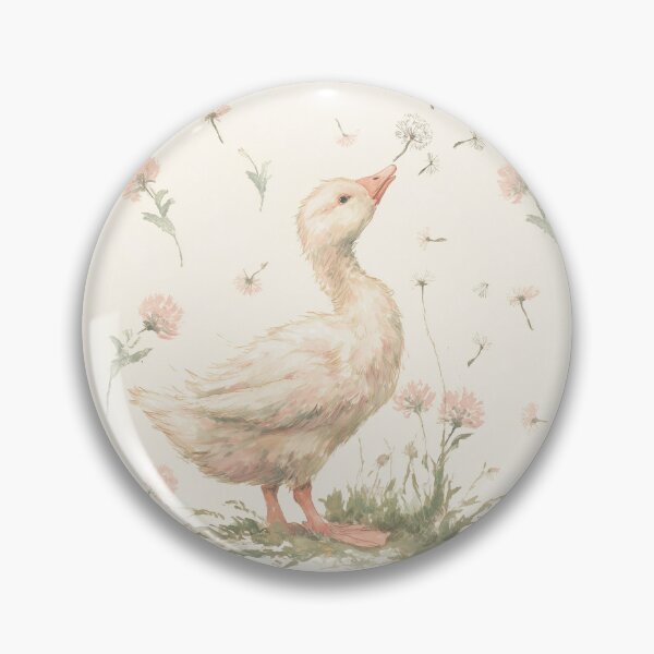 Item preview, Dreamy Goose Blowing Dandelion Seeds Watercolor designed and sold by GoodOldPrints4.