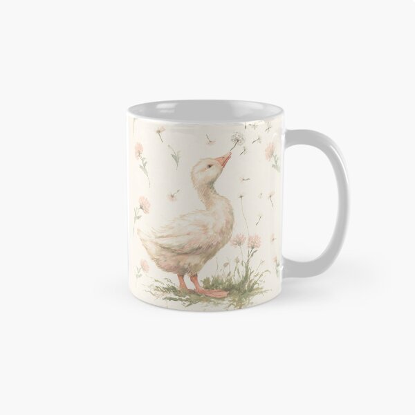 Item preview, Dreamy Goose Blowing Dandelion Seeds Watercolor designed and sold by GoodOldPrints4.