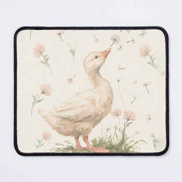 Item preview, Dreamy Goose Blowing Dandelion Seeds Watercolor designed and sold by GoodOldPrints4.