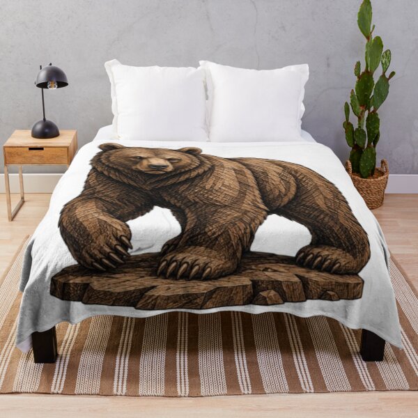 Item preview, Detailed Brown Bear Walking on Rock designed and sold by Snurly.
