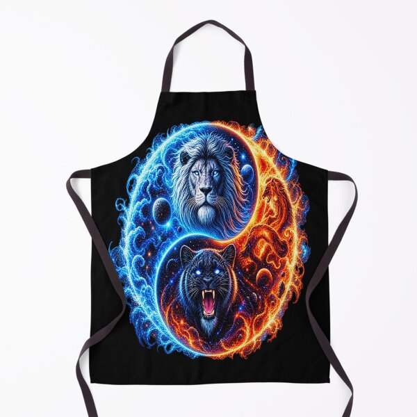 Item preview, Cosmic Yin Yang Lion & Panther – Fire and Ice designed and sold by TroviTutto.