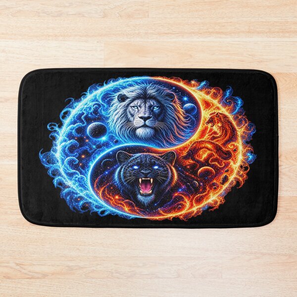 Item preview, Cosmic Yin Yang Lion & Panther – Fire and Ice designed and sold by TroviTutto.