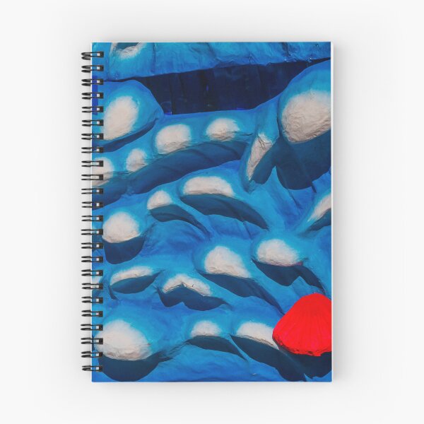 Item preview, Abstract Blue Sculptural Relief With Red Accent, Textured Wave Pattern and Organic Shapes designed and sold by Nmallia.