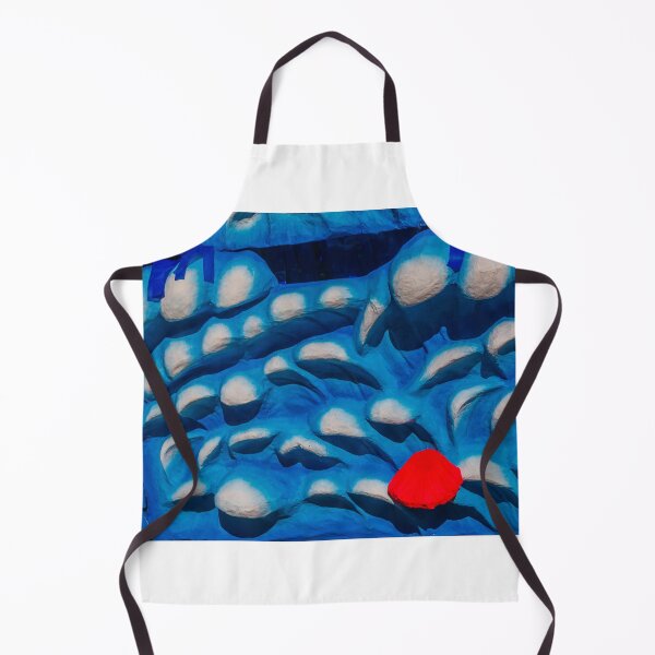 Item preview, Abstract Blue Sculptural Relief With Red Accent, Textured Wave Pattern and Organic Shapes designed and sold by Nmallia.