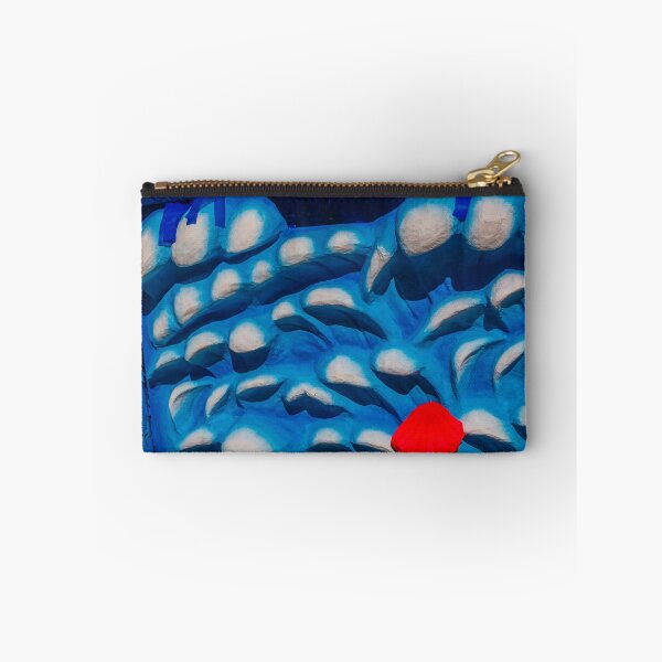 Item preview, Abstract Blue Sculptural Relief With Red Accent, Textured Wave Pattern and Organic Shapes designed and sold by Nmallia.