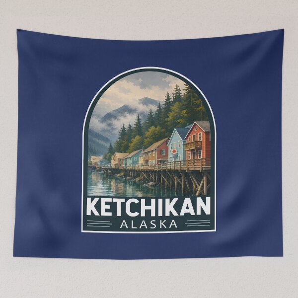Item preview, Ketchikan Alaska Travel Art Emblem designed and sold by KrisSidDesigns.
