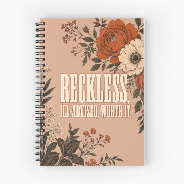 Item preview, Reckless Ill Advised Worth It Dark Cottagecore Western Feminine Rebel Quote Botanical Peach designed and sold by Velustro Shop.