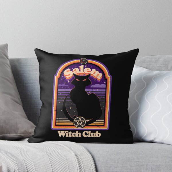 Item preview, Retro distressed Salem Witch Club design with scary black cat designed and sold by Jdawnink.