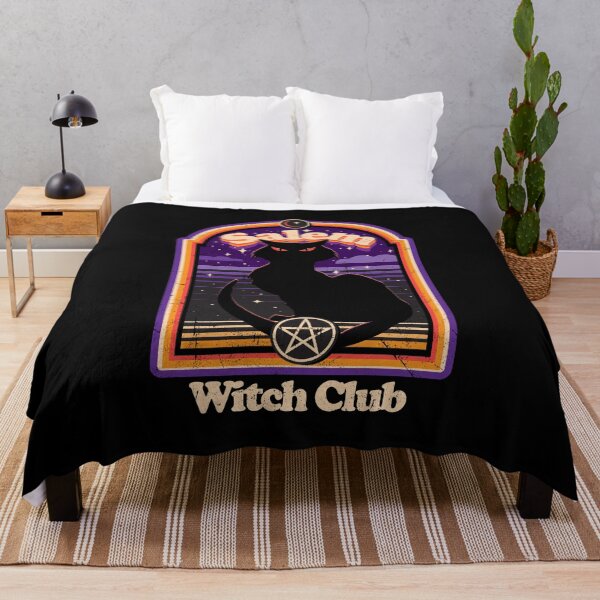 Item preview, Retro distressed Salem Witch Club design with scary black cat designed and sold by Jdawnink.
