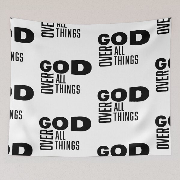 Item preview, God Over All Things – Christian Faith Typography T-Shirt Design designed and sold by CrossCrafted.