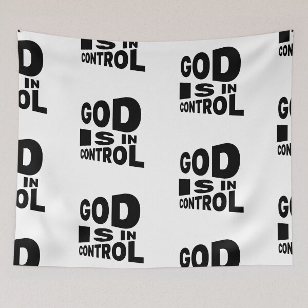 Item preview, God Is In Control – Christian Faith Typography T-Shirt Design designed and sold by CrossCrafted.