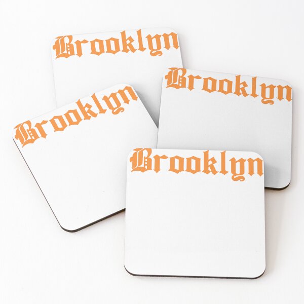 Item preview, Brooklyn in orange gothic text designed and sold by Hoods and Boros.