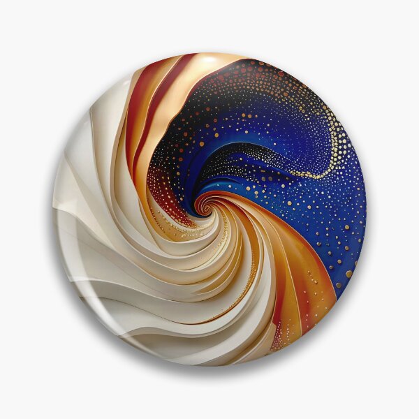 Item preview, Swirling Vortex of Color in Blue and Gold designed and sold by Vicky Brago-Mitchell®.