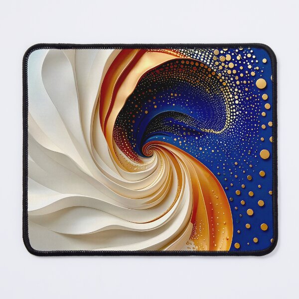 Item preview, Swirling Vortex of Color in Blue and Gold designed and sold by Vicky Brago-Mitchell®.